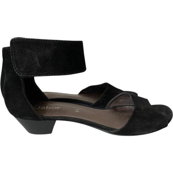 Gabor Block Heel Sandals for Women for sale | eBay Gabor Elvira Black Suede Peeptoe Block Low Heel Sandal